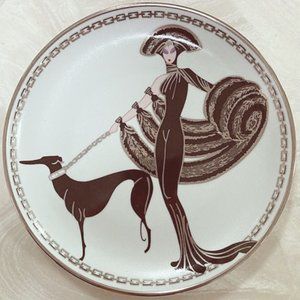 ART DECO FRANKLIN MINT HOUSE of ERTE SYMPHONY in BLACK 8 ¼'' LTD EDITION PLATE